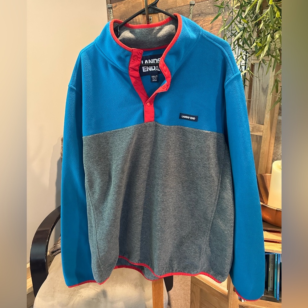 Lands End button neck pull over